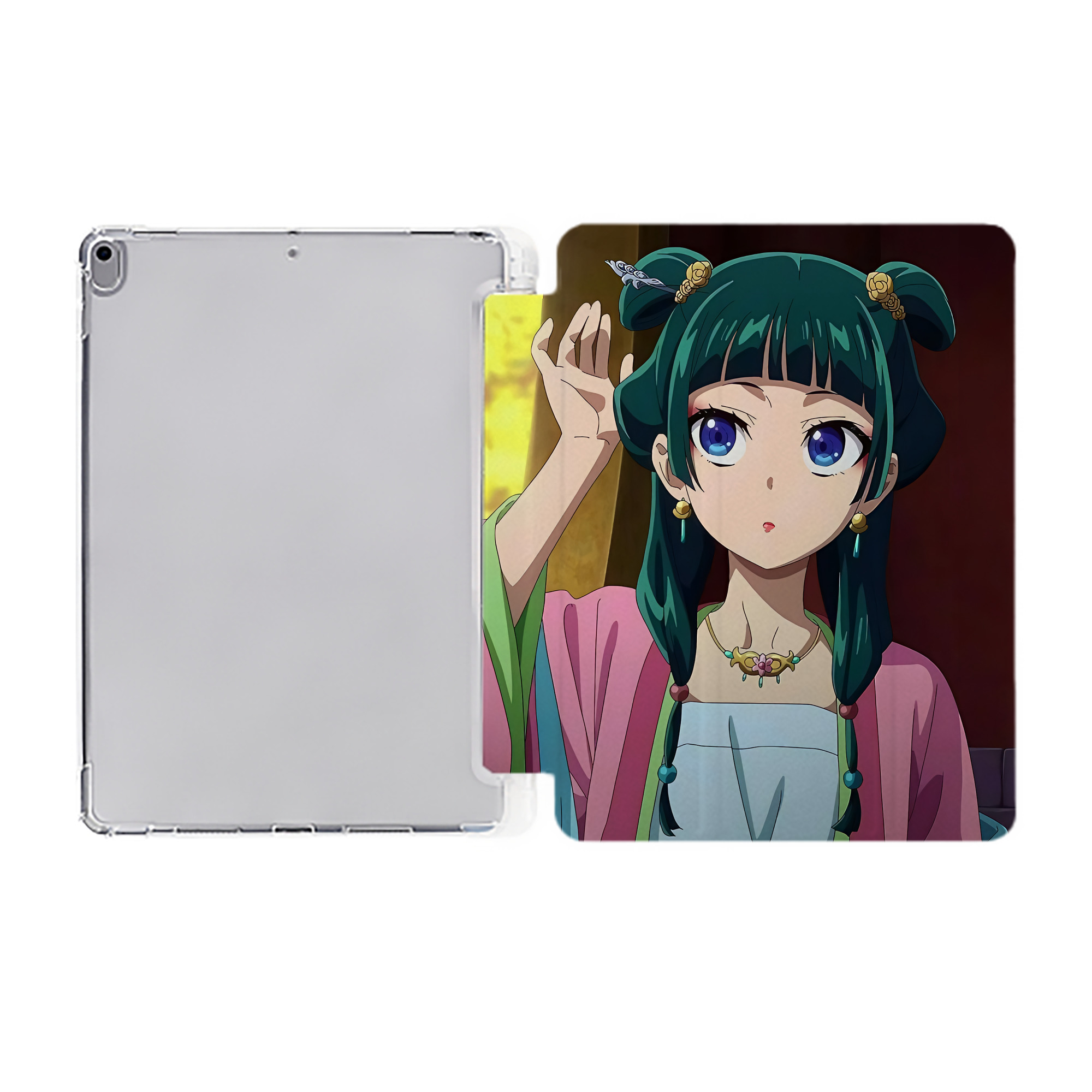（画像用） 薬屋のひとりごと The Apothecary Diaries IPad ケース ペン収納付き 三つ折りスタンド PUレザー×シリコン 対応機種9.5/10.5/10.9インチ
